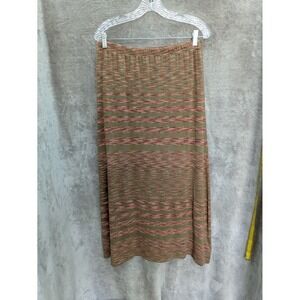 Michael Kors Skirt Women's Medium‎ Midi Casual Stretch Striped Bohemian READ